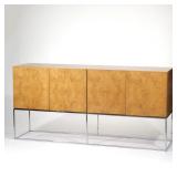 MILO BAUGHMAN FOR THAYER COGGIN BOOKMATCHED OLIVEWOOD CREDENZA