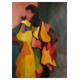 ABSTRACT OIL PAINTING SIGNED "PROUDER"