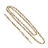 (2pc) 14K GOLD BYZANTINE LINK NECKLACE & BRACELET