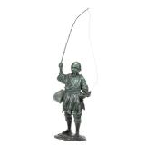 MEIJI PERIOD JAPANESE BRONZE MODEL OF A FISHERMAN