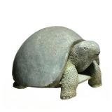 LIFE-SIZED AFRICAN SHONA SCHOOL (20TH CENTURY) GREEN STONE CARVED TURTLE