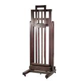 FRENCH WALNUT STUDIO EASEL WITH WOODEN SCREW MECHANISM, LATE 19TH C.