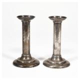 (2pc) PAIR STERLING SILVER WEIGHTED CANDLESTICKS