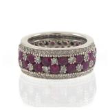 RUBY, DIAMOND & 14K GOLD ETERNITY BAND
