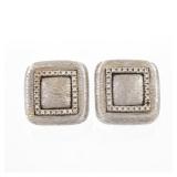 ITALIAN 18K WHITE GOLD EARCLIP EARRINGS