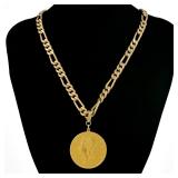 1907 DOUBLE EAGLE GOLD COIN ON 14K GOLD NECKLACE