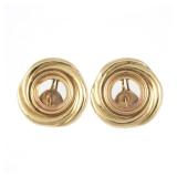 14K GOLD ROUND BUTTON-STYLE EARRINGS