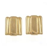 PAIR 18K GOLD SQUARE EARRINGS