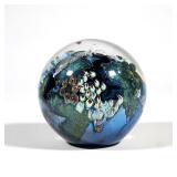 JOSH SIMPSON BLOWN ART GLASS "MEGAPLANET" PAPERWEIGHT