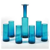 (7pc) NANNY STILL "HARLEKIINI" DECANTER & GLASSES, RIIHIMAEN LASI, FINLAND