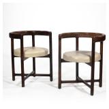 PAIR MID-CENTURY ROSEWOOD BARREL CHAIRS