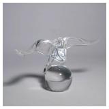 STEUBEN EAGLE ON CRYSTAL BALL BY JAMES HOUSTON