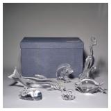 (6pc) STEUBEN GLASS ANIMAL FIGURINES, INCL. LLOYD ATKINS PHOENIX