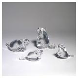 (4pc) STEUBEN CRYSTAL GLASS BEAVERS
