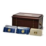 FRANKLIN MINT 100 GREATEST MASTERPIECES COINS GILT COINS SET WITH BOX