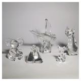 (5pc) STEUBEN CRYSTAL GLASS ANIMAL FIGURINES