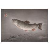 AMERICAN SCHOOL PASTEL, AMERICAN BROOK TROUT & LURE