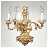 A FRENCH REGENCY STYLE BRONZE 6-LITE CHANDELIER
