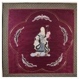 A CONTEMPORARY CHINESE EMBROIDERED PANEL OF A SAGE