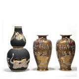 (3pc) JAPANESE SATSUMA VASES