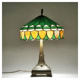 A LEADED GLASS LAMP