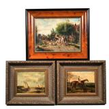 (3pc) EUROPEAN SCHOOL PAINTINGS, OIL ON BOARD