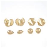 (8pc) FOUR PAIRS OF 14K GOLD HOLLOW EARRINGS