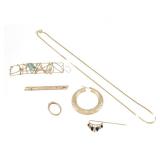 (6pc) MISC. 14K GOLD JEWELRY GROUP