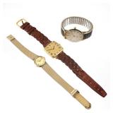 (3pc) GOLD FILLED WRISTWATCHES, LONGINES & OMEGA