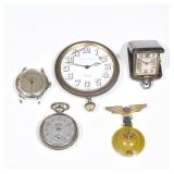 (5pc) MISC. POCKET & WRISTWATCHES, THEO. B. STARR, LE COULTRE