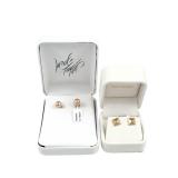 (2pc) TWO PAIRS OF 14K GOLD STUD EARRINGS