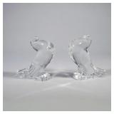 (2pc) STEUBEN GLASS "POUTER PIGEONS"