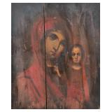 ANTIQUE PAINTED RUSSIAN ICON