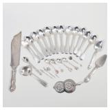 (26pc) STERLING & OTHER SILVER SPOONS & SERVING PIECES