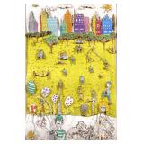 JAMES RIZZI (AMERICAN, 1950-2011) CUT LITHOGRAPH