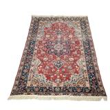 PERSIAN HAND-KNOTTED WOOL RUG, MEDALLION & FLORAL FIELD