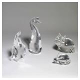(4pc) STEUBEN GLASS CO. ANIMAL FIGURINES
