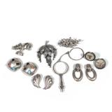 (8pc) GROUP OF STERLING SILVER JEWELRY