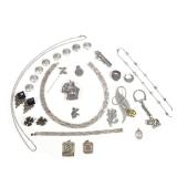 LARGE GROUP OF STERLING SILVER JEWELRY