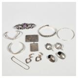 (11pc) STERLING SILVER JEWELRY GROUP