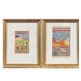 (2pc) RAJASTHANI MINIATURE MANUSCRIPT PAGES WITH DEVANAGARI TEXT (18TH–19TH CENTURY)