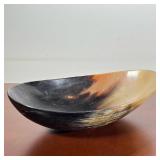 CARVED COWHORN OBLONG BOWL