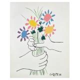 PABLO PICASSO (SPANISH, 1881-1973) LITHOGRAPH BOUQUET OF PEACE, 21.4.58