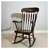 S. BENT & BROS. (GARDNER, MASS.) COLONIAL STENCIL-WORK ROCKING CHAIR