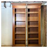 PAIR TRADITIONAL MAHOGANY-FINISH BOOKCASES