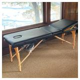 PORTABLE FOLDING MASSAGE TABLE WITH WOOD FRAME AND FACE CRADLE