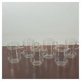 (6pc) SCHOTT MAINZ (JENA GLAS) ENAMEL BAND GLASS MUGS SET