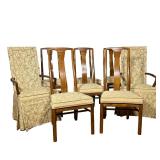(8pc) DREXEL QUEEN ANNE CHINOISE DINING CHAIR SET | Eight-piece dining chair set by Drexel comprisin