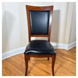 CONTEMPORARY MAHOGANY-FINISH DINING CHAIR | Contemporary dining chair with a warm brown stained wood