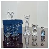 (6pc) Swarovski Glass Mouse And Other Small Glass Figures | Group of small clear crystal and glass f